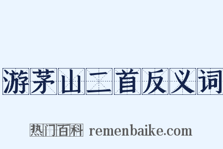 游茅山二首反义词是什么意思的图片